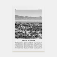 Santa Barbara Travel B&W No 1 Poster