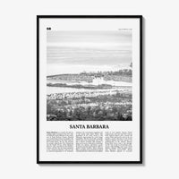 Santa Barbara Print Black and White No 2, Santa Barbara Wall Art, Santa Barbara Poster, California, USA, United States, North America