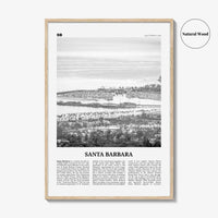 Santa Barbara Print Black and White No 2, Santa Barbara Wall Art, Santa Barbara Poster, California, USA, United States, North America
