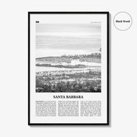 Santa Barbara Print Black and White No 2, Santa Barbara Wall Art, Santa Barbara Poster, California, USA, United States, North America
