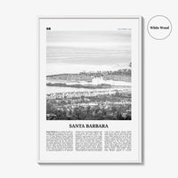 Santa Barbara Print Black and White No 2, Santa Barbara Wall Art, Santa Barbara Poster, California, USA, United States, North America