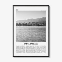 Santa Barbara Print Black and White No 3, Santa Barbara Wall Art, Santa Barbara Poster, California, USA, United States, North America