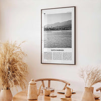 Santa Barbara Print Black and White No 3, Santa Barbara Wall Art, Santa Barbara Poster, California, USA, United States, North America