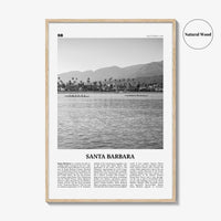 Santa Barbara Print Black and White No 3, Santa Barbara Wall Art, Santa Barbara Poster, California, USA, United States, North America