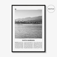 Santa Barbara Print Black and White No 3, Santa Barbara Wall Art, Santa Barbara Poster, California, USA, United States, North America