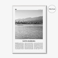Santa Barbara Print Black and White No 3, Santa Barbara Wall Art, Santa Barbara Poster, California, USA, United States, North America