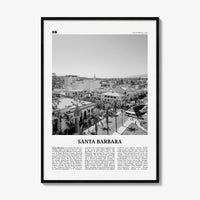 Santa Barbara Print Black and White No 4, Santa Barbara Wall Art, Santa Barbara Poster, California, USA, United States, North America