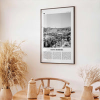 Santa Barbara Print Black and White No 4, Santa Barbara Wall Art, Santa Barbara Poster, California, USA, United States, North America