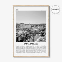 Santa Barbara Print Black and White No 4, Santa Barbara Wall Art, Santa Barbara Poster, California, USA, United States, North America