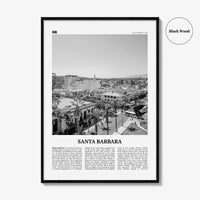 Santa Barbara Print Black and White No 4, Santa Barbara Wall Art, Santa Barbara Poster, California, USA, United States, North America