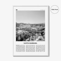 Santa Barbara Print Black and White No 4, Santa Barbara Wall Art, Santa Barbara Poster, California, USA, United States, North America