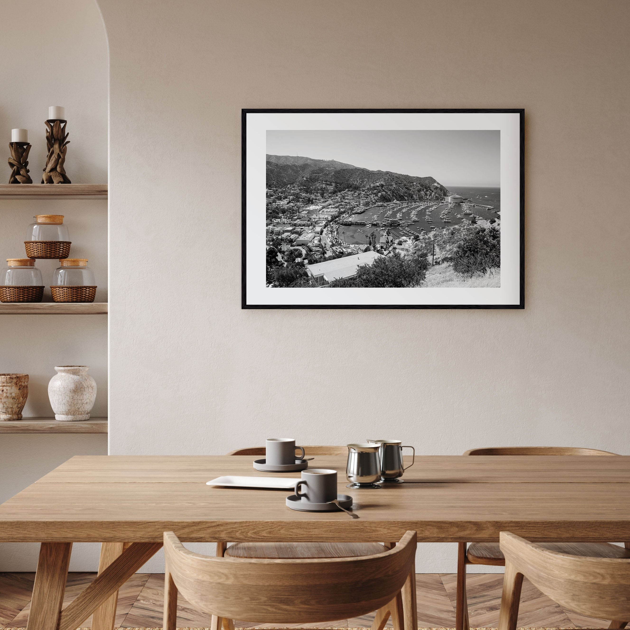 Santa Catalina Island Landscape B&W Poster