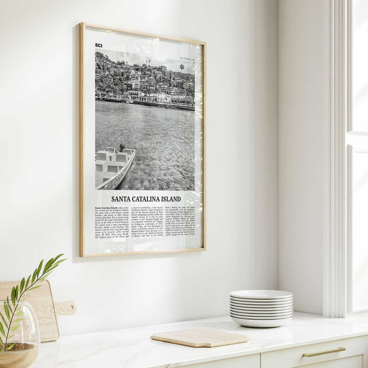 Santa Catalina Island Print Black and White No 1, Santa Catalina Island Wall Art, Santa Catalina Island Poster, Santa Catalina, California