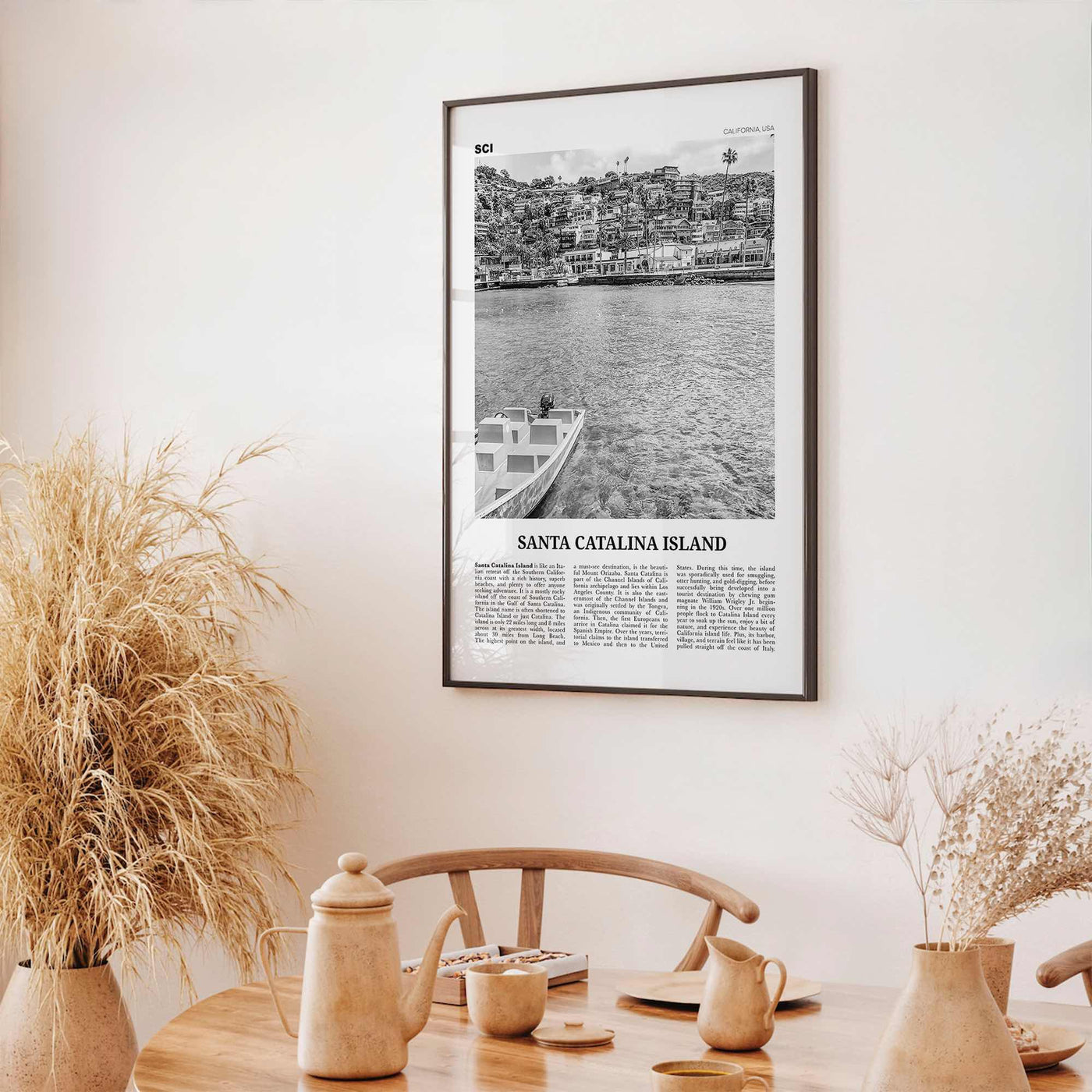 Santa Catalina Island Print Black and White No 1, Santa Catalina Island Wall Art, Santa Catalina Island Poster, Santa Catalina, California