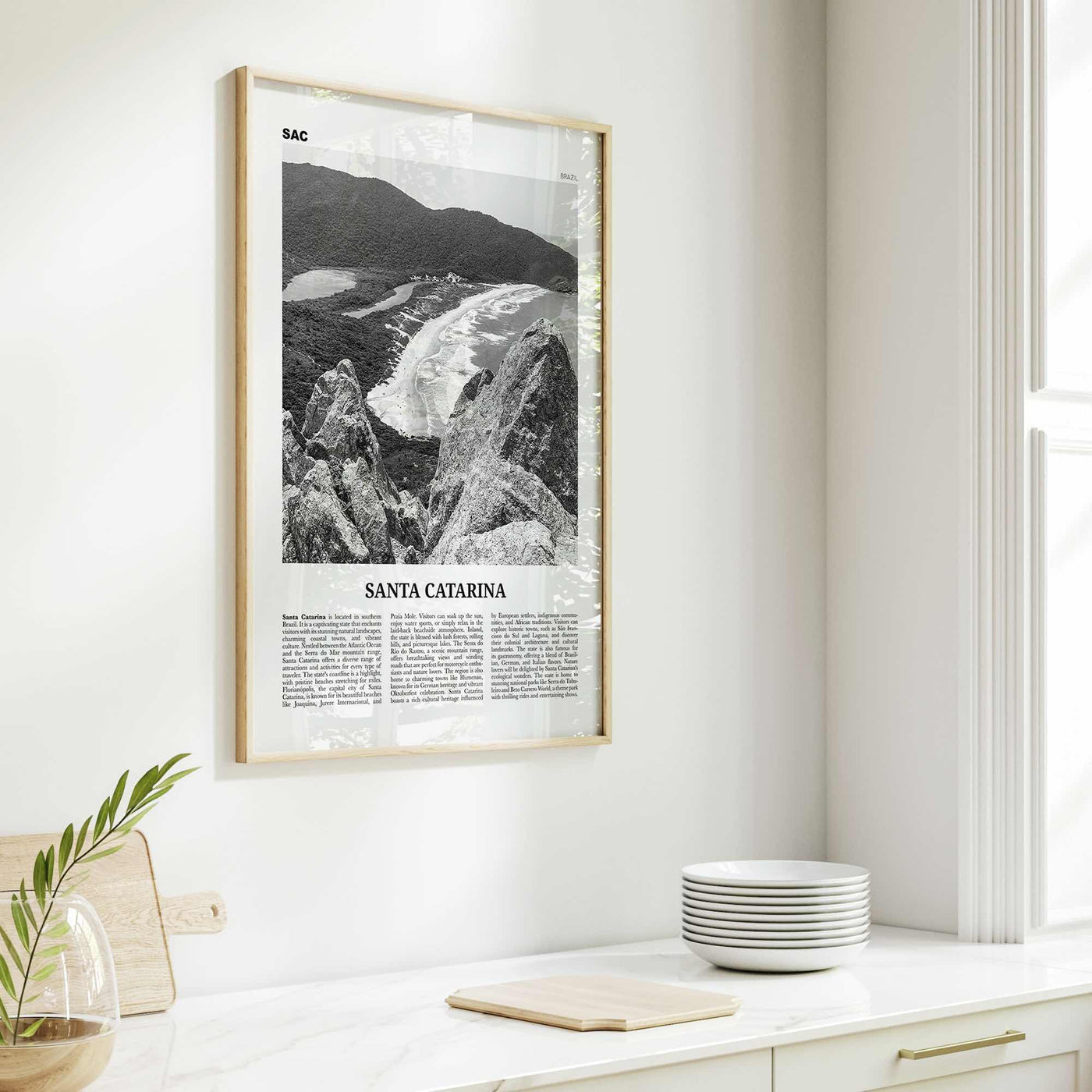 Santa Catarina Print Black and White, Santa Catarina Wall Art, Santa Catarina Poster, Santa Catarina Photo, Santa Catarina Décor, Brazil