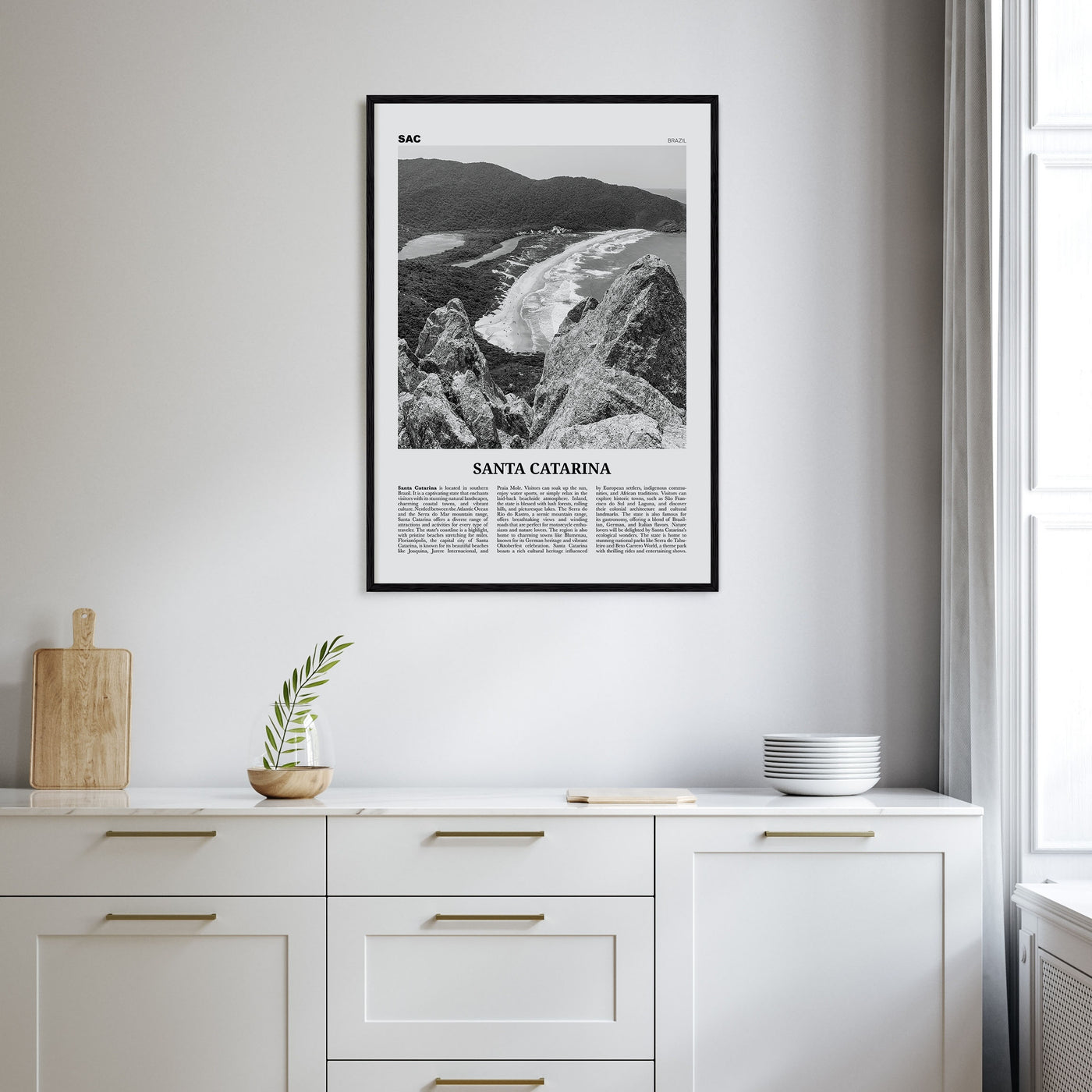 Santa Catarina Travel B&W Poster