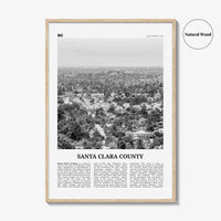 Santa Clara County Print Black and White, Santa Clara Wall Art, Santa Clara Poster, Santa Clara Photo, Santa Clara Décor, Santa Clara Map