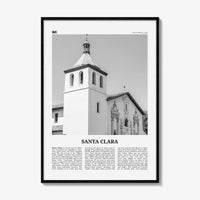 Santa Clara Print Black and White, Santa Clara Wall Art, Santa Clara Poster, Santa Clara Photo, Santa Clara Wall Décor, California, USA