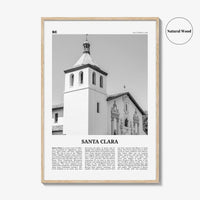Santa Clara Print Black and White, Santa Clara Wall Art, Santa Clara Poster, Santa Clara Photo, Santa Clara Wall Décor, California, USA