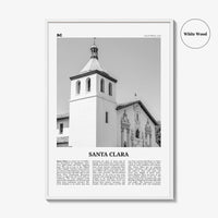 Santa Clara Print Black and White, Santa Clara Wall Art, Santa Clara Poster, Santa Clara Photo, Santa Clara Wall Décor, California, USA