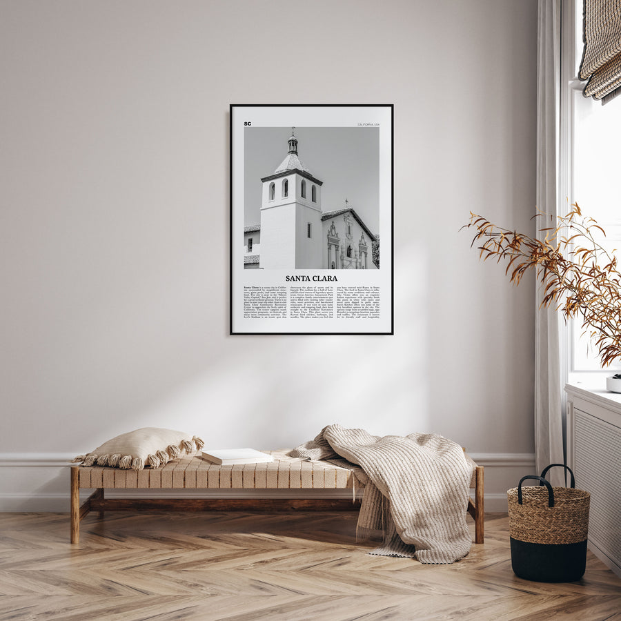 Santa Clara Travel B&W Poster