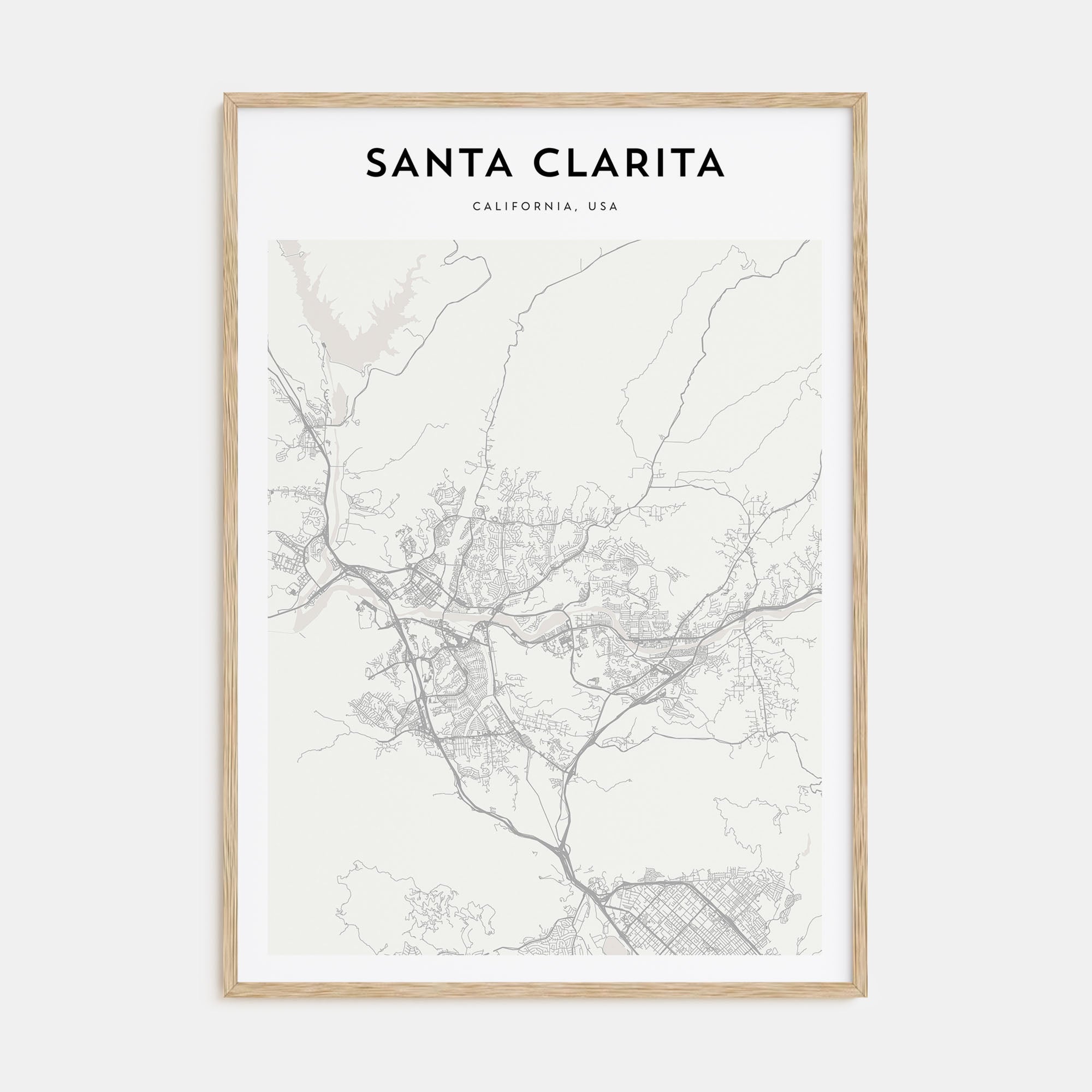 Santa Clarita Map Portrait Poster