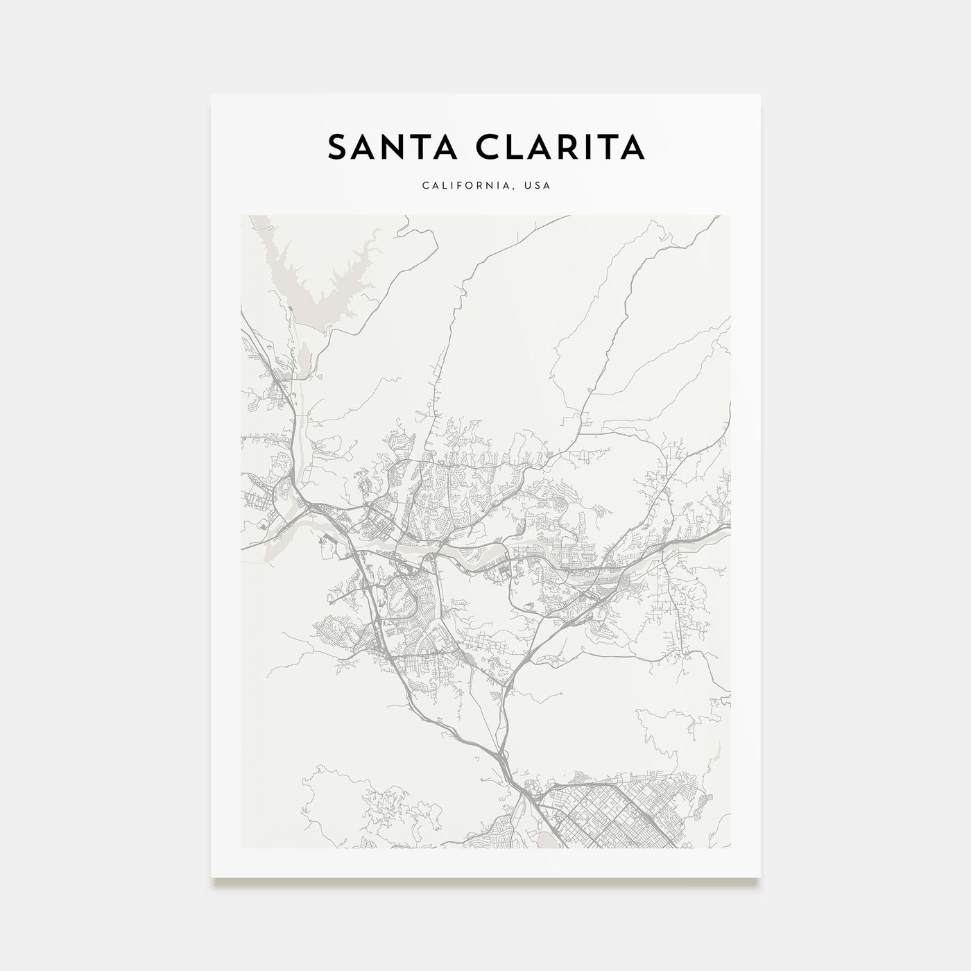 Santa Clarita Map Portrait Poster