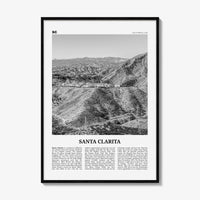 Santa Clarita Print Black and White, Santa Clarita Wall Art, Santa Clarita Poster, Santa Clarita Photo, California, USA, United States