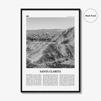 Santa Clarita Print Black and White, Santa Clarita Wall Art, Santa Clarita Poster, Santa Clarita Photo, California, USA, United States