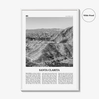 Santa Clarita Print Black and White, Santa Clarita Wall Art, Santa Clarita Poster, Santa Clarita Photo, California, USA, United States