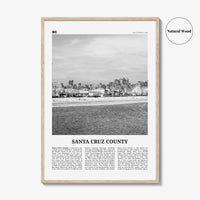 Santa Cruz County Print Black and White, Santa Cruz Wall Art, Santa Cruz Poster, Santa Cruz Photo, Santa Cruz Wall Décor, Santa Cruz Map