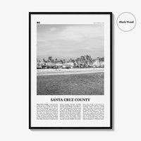 Santa Cruz County Print Black and White, Santa Cruz Wall Art, Santa Cruz Poster, Santa Cruz Photo, Santa Cruz Wall Décor, Santa Cruz Map