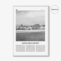 Santa Cruz County Print Black and White, Santa Cruz Wall Art, Santa Cruz Poster, Santa Cruz Photo, Santa Cruz Wall Décor, Santa Cruz Map