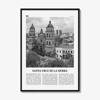 Santa Cruz de la Sierra Print Black and White, Santa Cruz de la Sierra Wall Art, Santa Cruz de la Sierra Poster, Photo, Wall Décor, Map