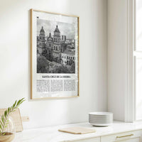 Santa Cruz de la Sierra Print Black and White, Santa Cruz de la Sierra Wall Art, Santa Cruz de la Sierra Poster, Photo, Wall Décor, Map