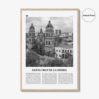 Santa Cruz de la Sierra Print Black and White, Santa Cruz de la Sierra Wall Art, Santa Cruz de la Sierra Poster, Photo, Wall Décor, Map