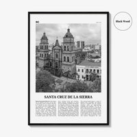 Santa Cruz de la Sierra Print Black and White, Santa Cruz de la Sierra Wall Art, Santa Cruz de la Sierra Poster, Photo, Wall Décor, Map