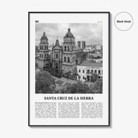 Santa Cruz de la Sierra Print Black and White, Santa Cruz de la Sierra Wall Art, Santa Cruz de la Sierra Poster, Photo, Wall Décor, Map