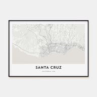 Santa Cruz Map Landscape Poster
