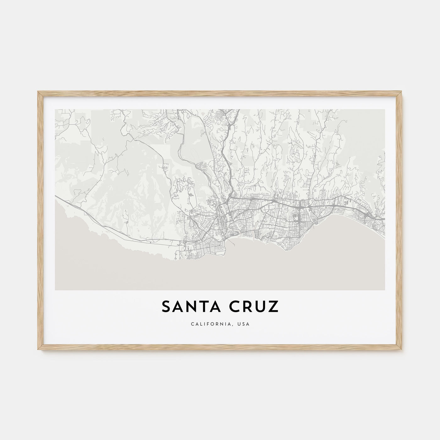 Santa Cruz Map Landscape Poster