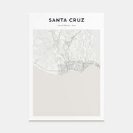 Santa Cruz Map Portrait Poster