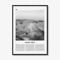 Santa Cruz Print Black and White No 1, Santa Cruz Wall Art, Santa Cruz Poster, Santa Cruz Photo, California, USA, United States