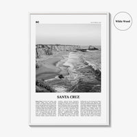 Santa Cruz Print Black and White No 1, Santa Cruz Wall Art, Santa Cruz Poster, Santa Cruz Photo, California, USA, United States