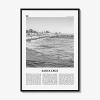Santa Cruz Print Black and White No 2, Santa Cruz Wall Art, Santa Cruz Poster, Santa Cruz Photo, California, USA, United States