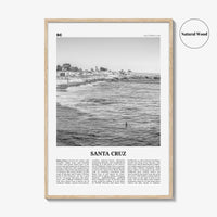 Santa Cruz Print Black and White No 2, Santa Cruz Wall Art, Santa Cruz Poster, Santa Cruz Photo, California, USA, United States