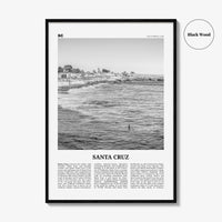 Santa Cruz Print Black and White No 2, Santa Cruz Wall Art, Santa Cruz Poster, Santa Cruz Photo, California, USA, United States