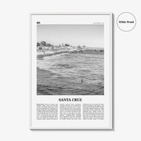 Santa Cruz Print Black and White No 2, Santa Cruz Wall Art, Santa Cruz Poster, Santa Cruz Photo, California, USA, United States