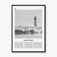 Santa Cruz Print Black and White No 3, Santa Cruz Wall Art, Santa Cruz Poster, Santa Cruz Photo, California, USA, United States