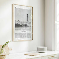 Santa Cruz Print Black and White No 3, Santa Cruz Wall Art, Santa Cruz Poster, Santa Cruz Photo, California, USA, United States