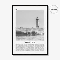 Santa Cruz Print Black and White No 3, Santa Cruz Wall Art, Santa Cruz Poster, Santa Cruz Photo, California, USA, United States